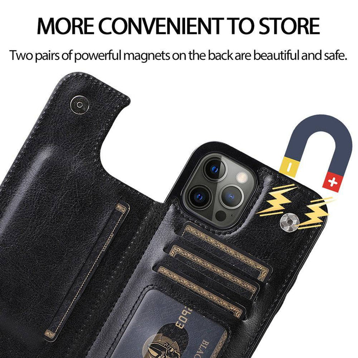 Back Flip Leather Wallet Cover Case for iPhone 12 Pro Max (6.7'') - JPC MOBILE ACCESSORIES