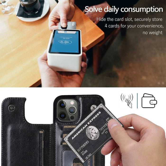 Back Flip Leather Wallet Cover Case for iPhone 13 Pro - JPC MOBILE ACCESSORIES