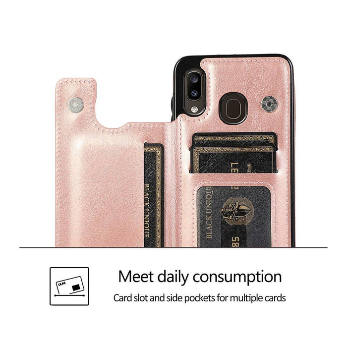 Back Flip Leather Wallet Cover Case for Samsung Galaxy A20 / A30 / M10s - JPC MOBILE ACCESSORIES