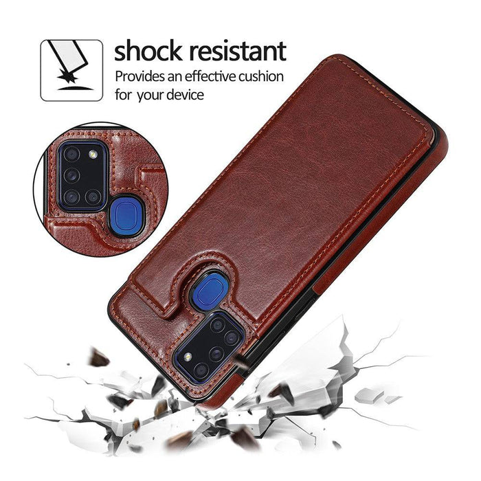 Shockproof protection with Back Flip Wallet Case for Samsung Galaxy A21s.