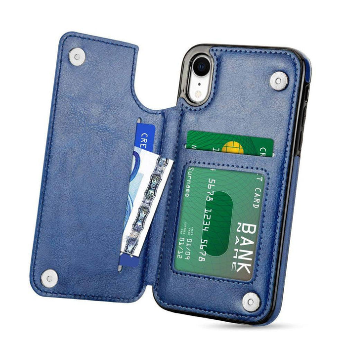 Back Flip Leather Wallet Cover Case for Apple iPhone X XS