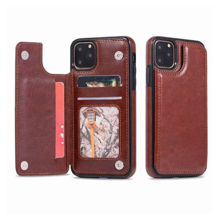 Back Flip Leather Wallet Cover Case for iPhone 11 (6.1'')