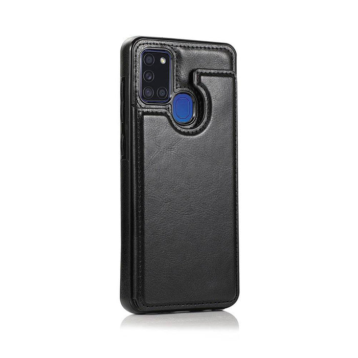 Durable and elegant Back Flip Wallet Cover for Galaxy A21s.