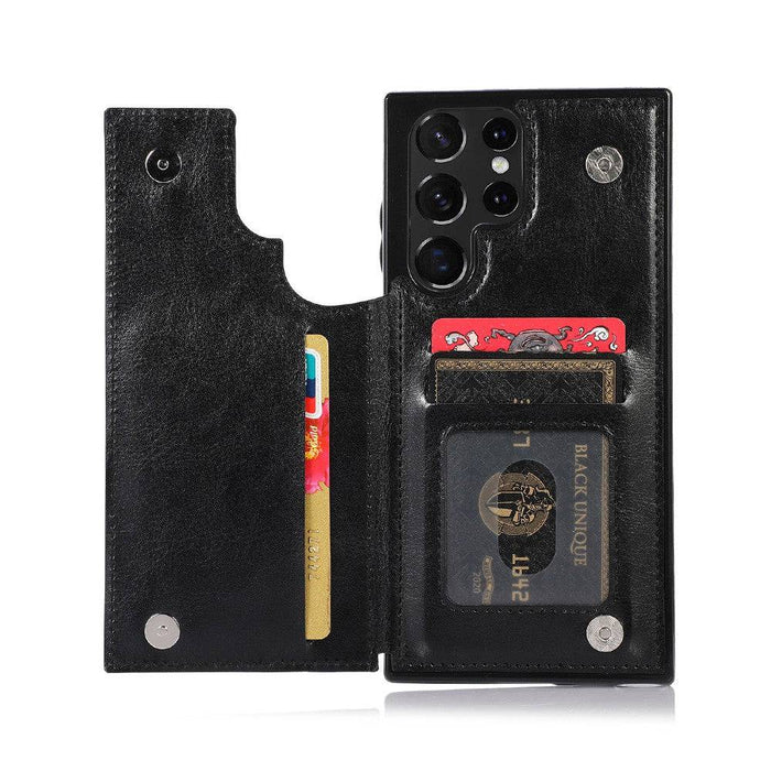 Back Flip Leather Wallet Cover Case for Samsung Galaxy S22 Ultra - JPC MOBILE ACCESSORIES