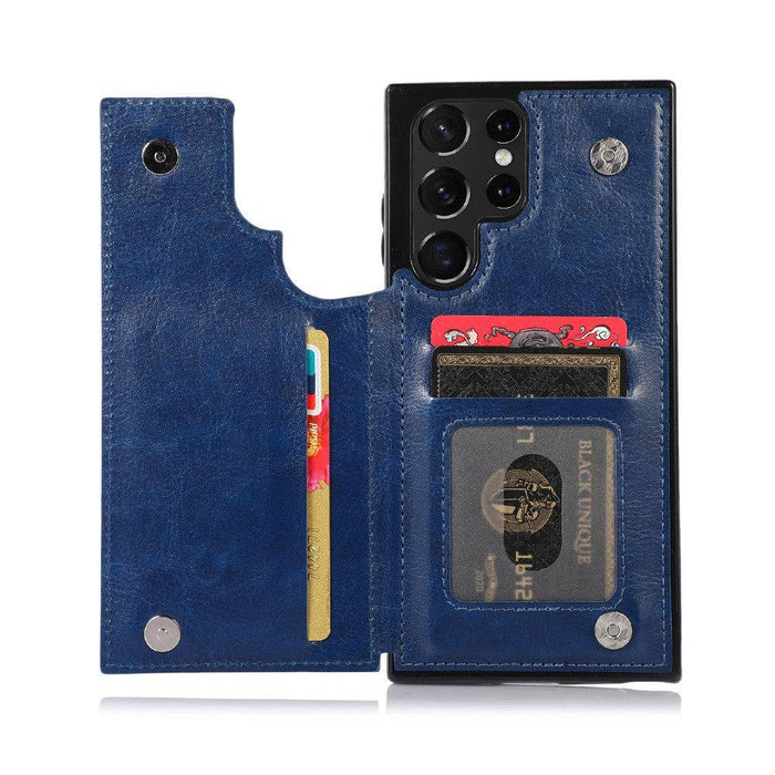 Back Flip Leather Wallet Cover Case for Samsung Galaxy S22 Ultra - JPC MOBILE ACCESSORIES