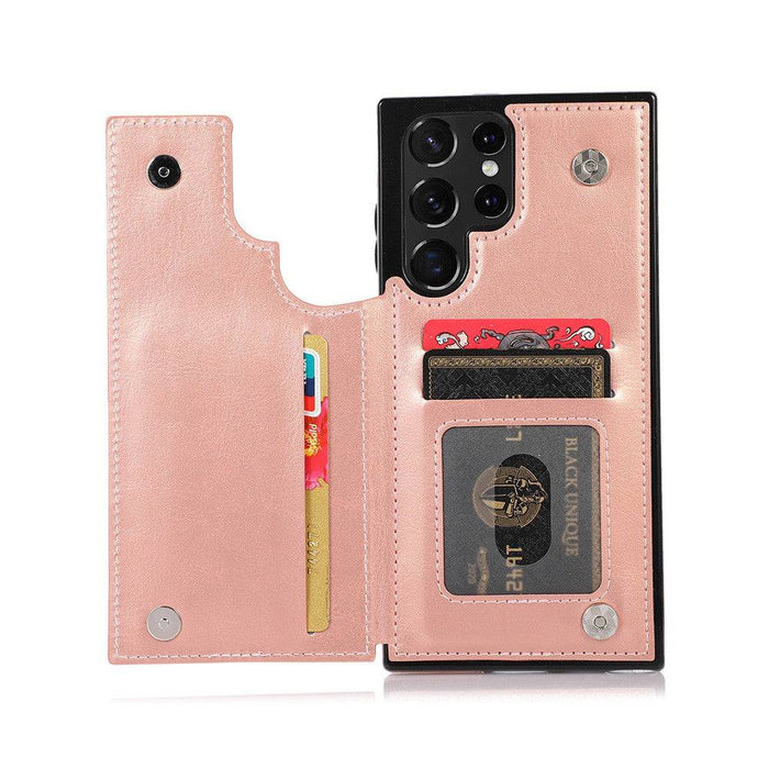 Back Flip Leather Wallet Cover Case for Samsung Galaxy S22 Ultra - JPC MOBILE ACCESSORIES