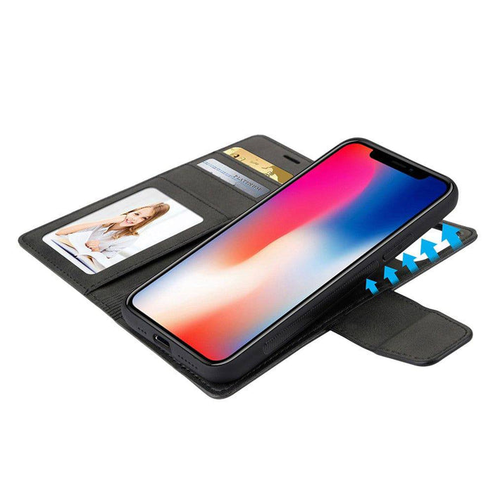 Hanman 2 in 1 Detachable Magnetic Flip Leather Wallet Cover Case for iPhone X / XS