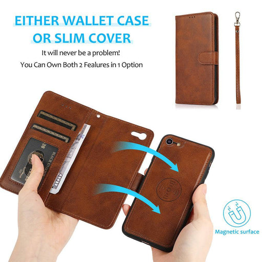 Magnetic Split PU Leather Flip Wallet Cover Case for iPhone 7 / 8 / SE (2020) / SE (2022) - JPC MOBILE ACCESSORIES