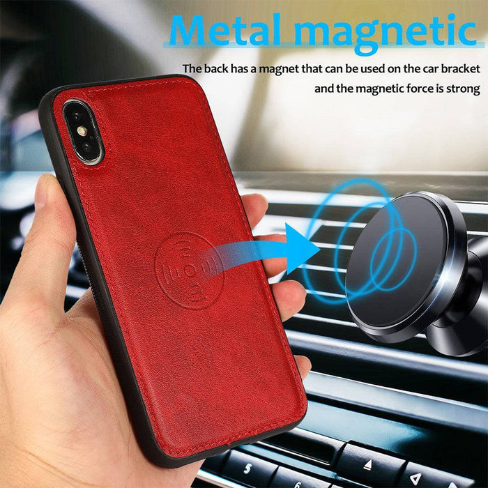 Magnetic Split PU Leather Flip Wallet Cover Case for iPhone X / XS