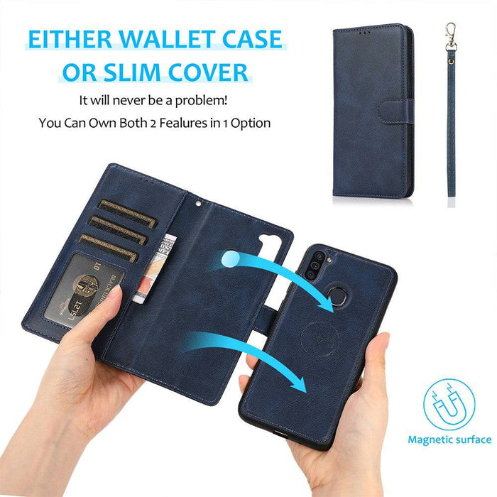 Magnetic Split PU Leather Flip Wallet Cover Case for Samsung Galaxy A11 - JPC MOBILE ACCESSORIES