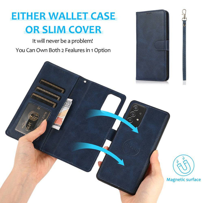 Magnetic Split PU Leather Flip Wallet Cover Case for Samsung Galaxy A73 5G - JPC MOBILE ACCESSORIES