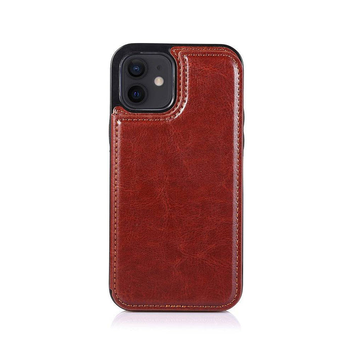 Back Flip Leather Wallet Cover Case for iPhone 12 / 12 Pro (6.1'') - JPC MOBILE ACCESSORIES