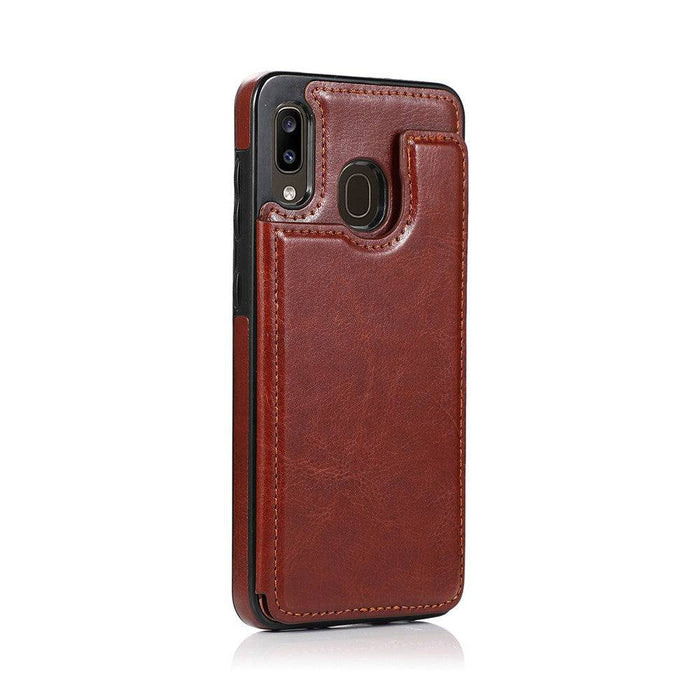 Back Flip Leather Wallet Cover Case for Samsung Galaxy A20 / A30 / M10s - JPC MOBILE ACCESSORIES