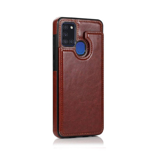 Back Flip Leather Wallet Cover Case for Samsung Galaxy A21s - Card Slots & Magnetic Closure - JPC MOBILE ACCESSORIES