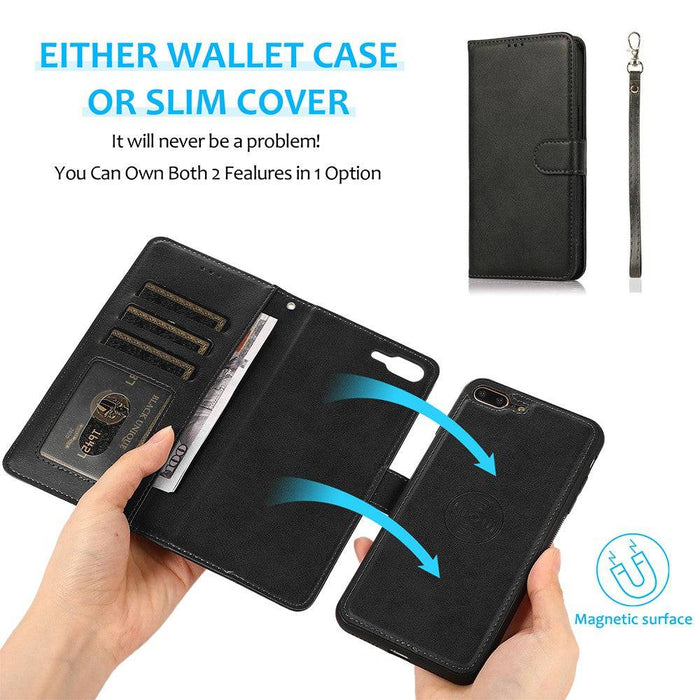 Magnetic Split PU Leather Flip Wallet Cover Case for iPhone 7 Plus / 8 Plus - JPC MOBILE ACCESSORIES