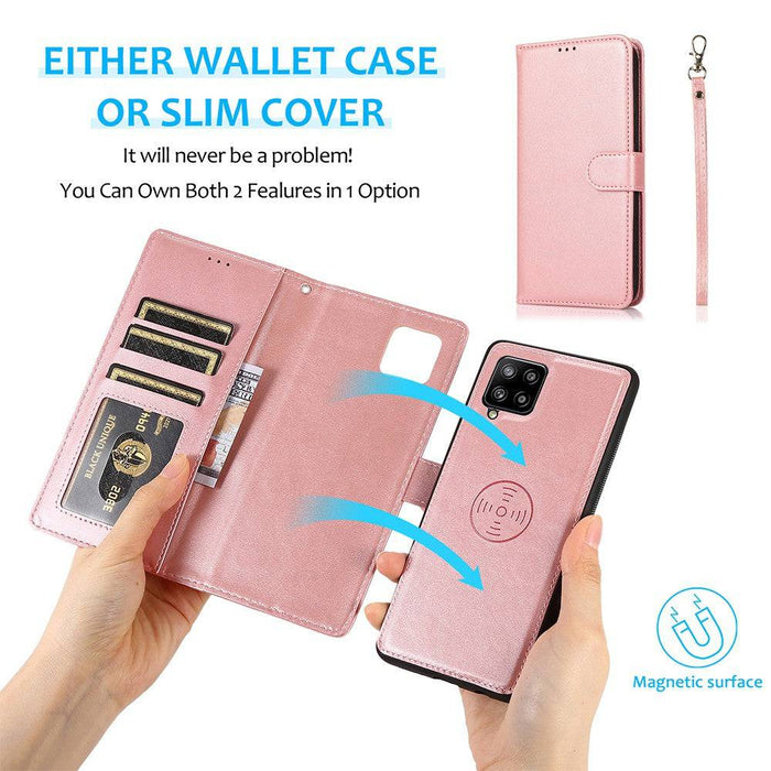 Magnetic Split PU Leather Flip Wallet Cover Case for Samsung Galaxy A12 - JPC MOBILE ACCESSORIES