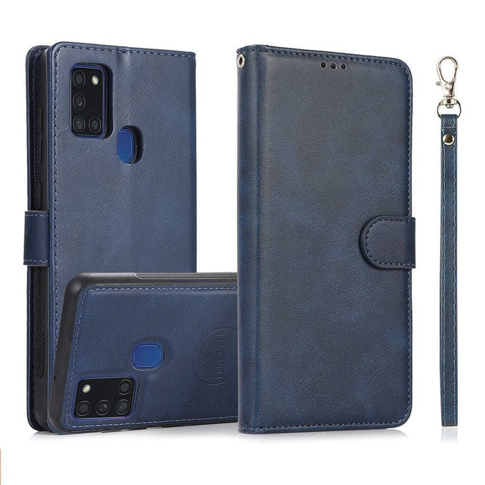 Magnetic Split PU Leather Flip Wallet Cover Case for Samsung Galaxy A21s - JPC MOBILE ACCESSORIES