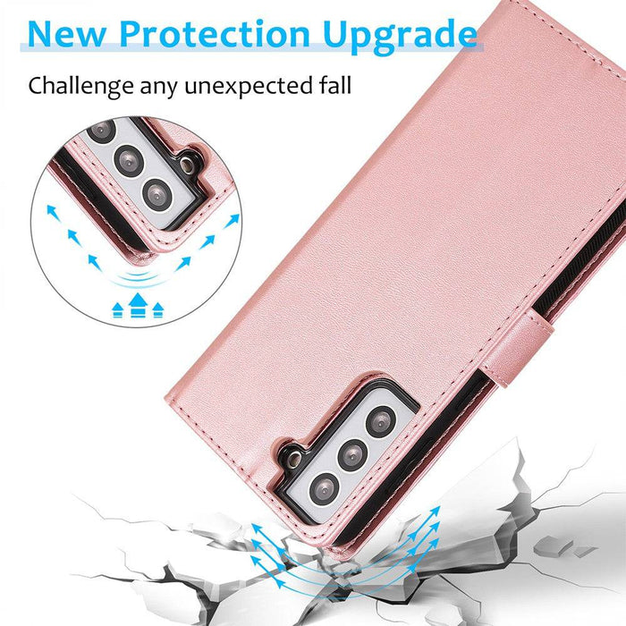 Magnetic Split PU Leather Flip Wallet Cover Case for Samsung Galaxy S21 FE 5G - JPC MOBILE ACCESSORIES