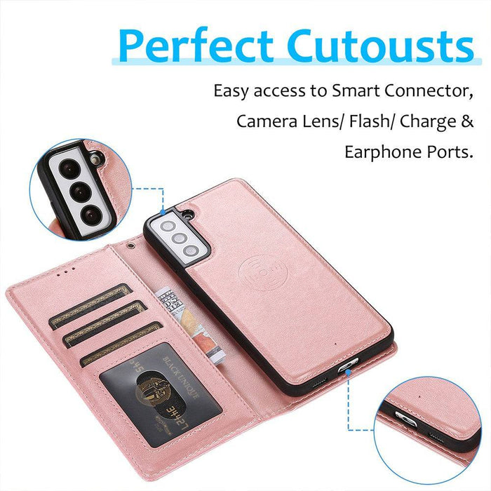 Magnetic Split PU Leather Flip Wallet Cover Case for Samsung Galaxy S21 FE 5G - JPC MOBILE ACCESSORIES