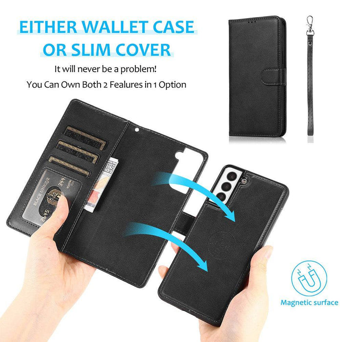 Magnetic Split PU Leather Flip Wallet Cover Case for Samsung Galaxy S21 Plus - JPC MOBILE ACCESSORIES