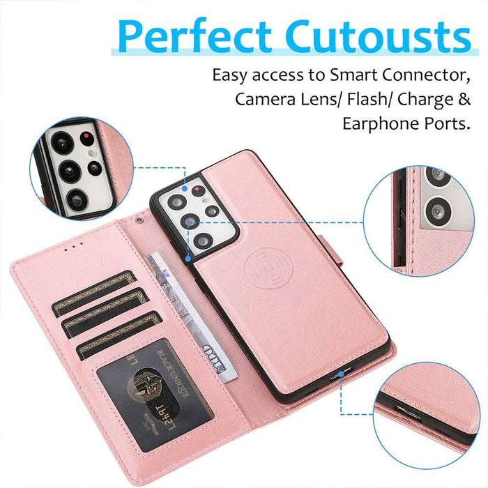 Magnetic Split PU Leather Flip Wallet Cover Case for Samsung Galaxy S21 Ultra - JPC MOBILE ACCESSORIES