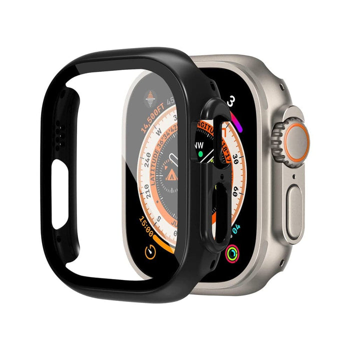 Hard PC Case with Tempered Glass Screen Protector for Apple Watch Ultra 49mm