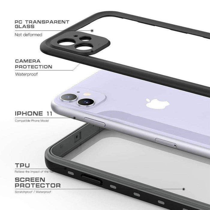 📸 Shockproof & Fully Submersible Waterproof Case for iPhone 11 – IP68 Rated