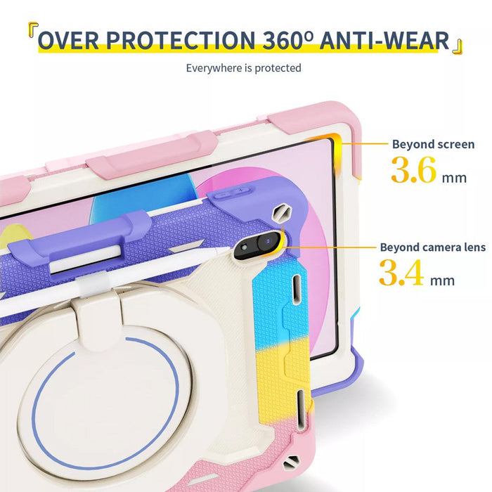 Armor Shockproof Handle Ring Rotation Case Cover for iPad 7 10.2 (2019) / 8 (2020) / 9 (2021) (No Pen Slot)