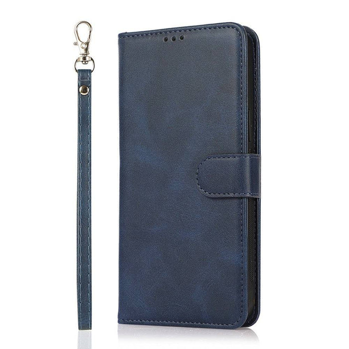 Magnetic split blue leather case iPhone 13 Pro Max media stand position hands-free