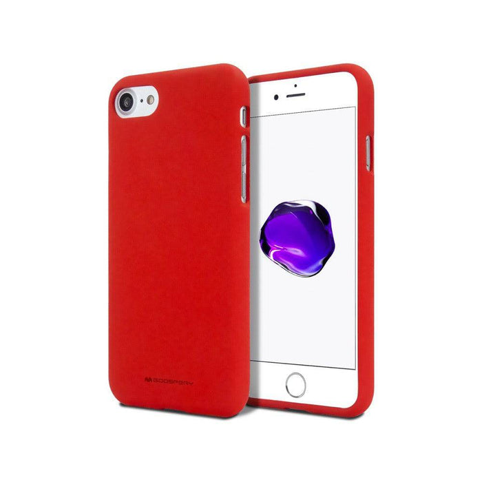 Red Mercury soft feeling case showing drop protection capabilities and slim profile that fits like second skin