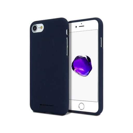 Mercury Soft Feeling Jelly Cover Case showing all 6 color variants for iPhone 7 8 SE 2020 2022 with premium TPU protection
