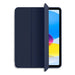 Navy soft TPU leather iPad case with side opening design for Touch ID compatibility and all port access executive color