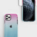 Rear view of pink blue gradient TPU case for 6.1-inch iPhone 12 and 12 Pro