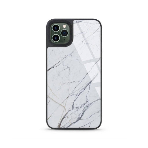 White printed marble glass case for 6.7-inch iPhone 12 Pro Max