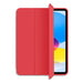 Red soft TPU leather iPad case displaying premium materials construction and shock drop impact protection bold color variant
