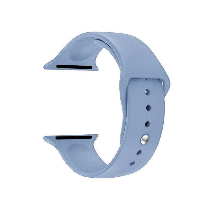 Blue silicone sports band breathable lightweight comfortable Apple Watch 38/40/41mm prevents skin irritation all-day wear